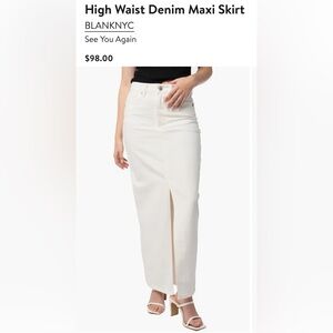 Blank NYC High Waist Denim Maxi Skirt - Size 27